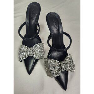 Schutz Women's Sz. 8B Mila Nappa Rhinestone Bow Leather Pump